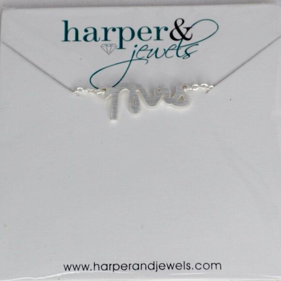 Harper & Jewels Silver 'Mrs' Necklace, NWT - Picture 3 of 4